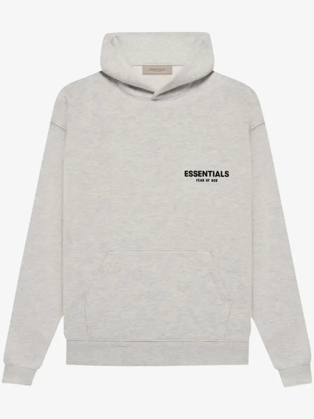 Fear of God Essentials FW24 Fleece Hoodie, Light Heather Gray Oversized Pullover