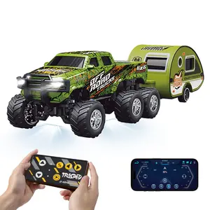 Mini 6-Wheel Remote Control Off-Road Car with 2.4g and APP Dual Control, LED Lights and Shock Absorber, Ideal for Kids Aged 6 and Up, Remote Control Truck, Remote Controlled Car