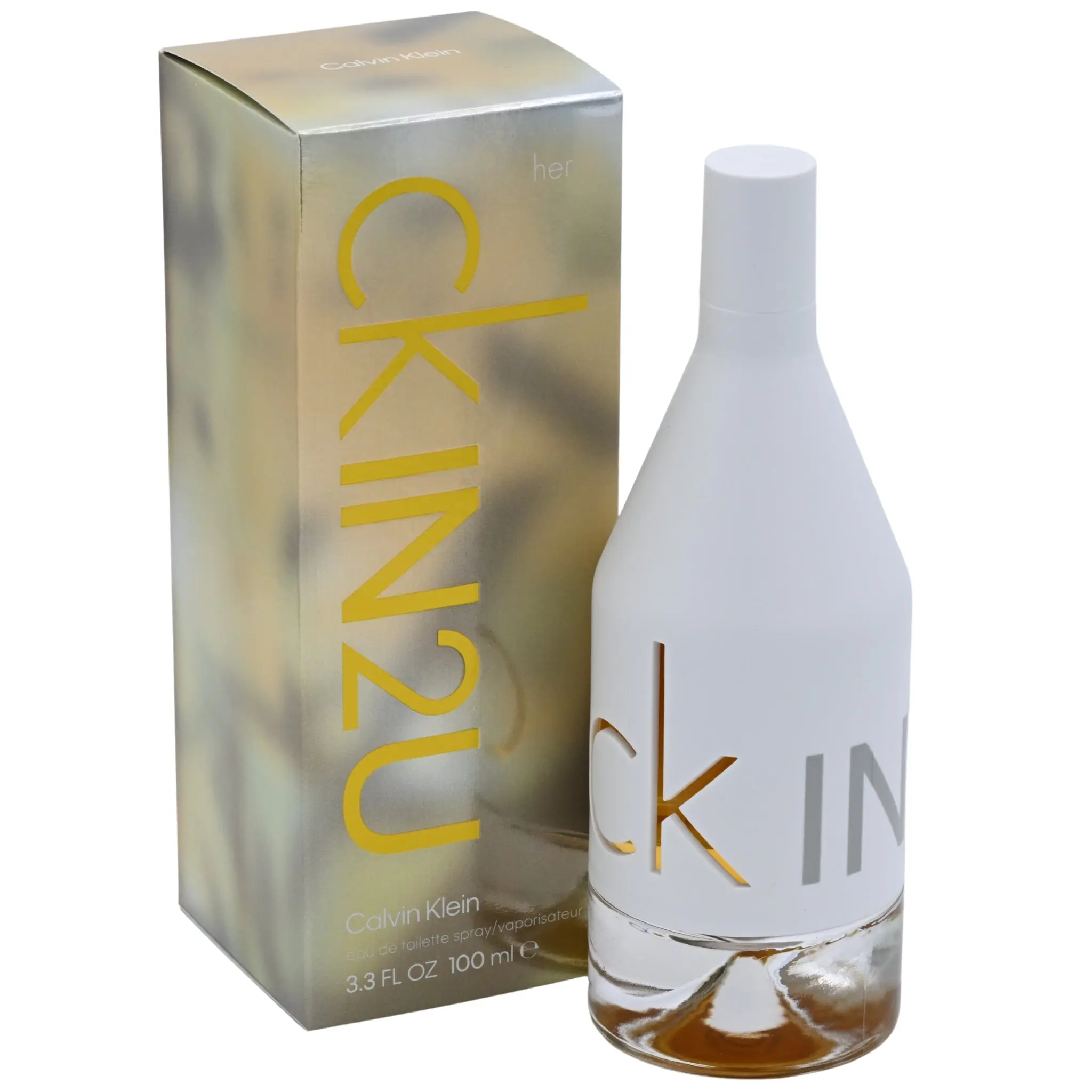 Calvin Klein IN2U Her Eau de Toilette (EDT) Full-Size Spray-Based Alcohol-Infused Luxury Atomizer Modern Women's Citrus Fruity Fragrance, 3.3/3.4 oz Bergamot Mix, New Boxed Perfume, Evening Wear Option, Modern Women's Fragrance, Spray-Based Women's Fragra