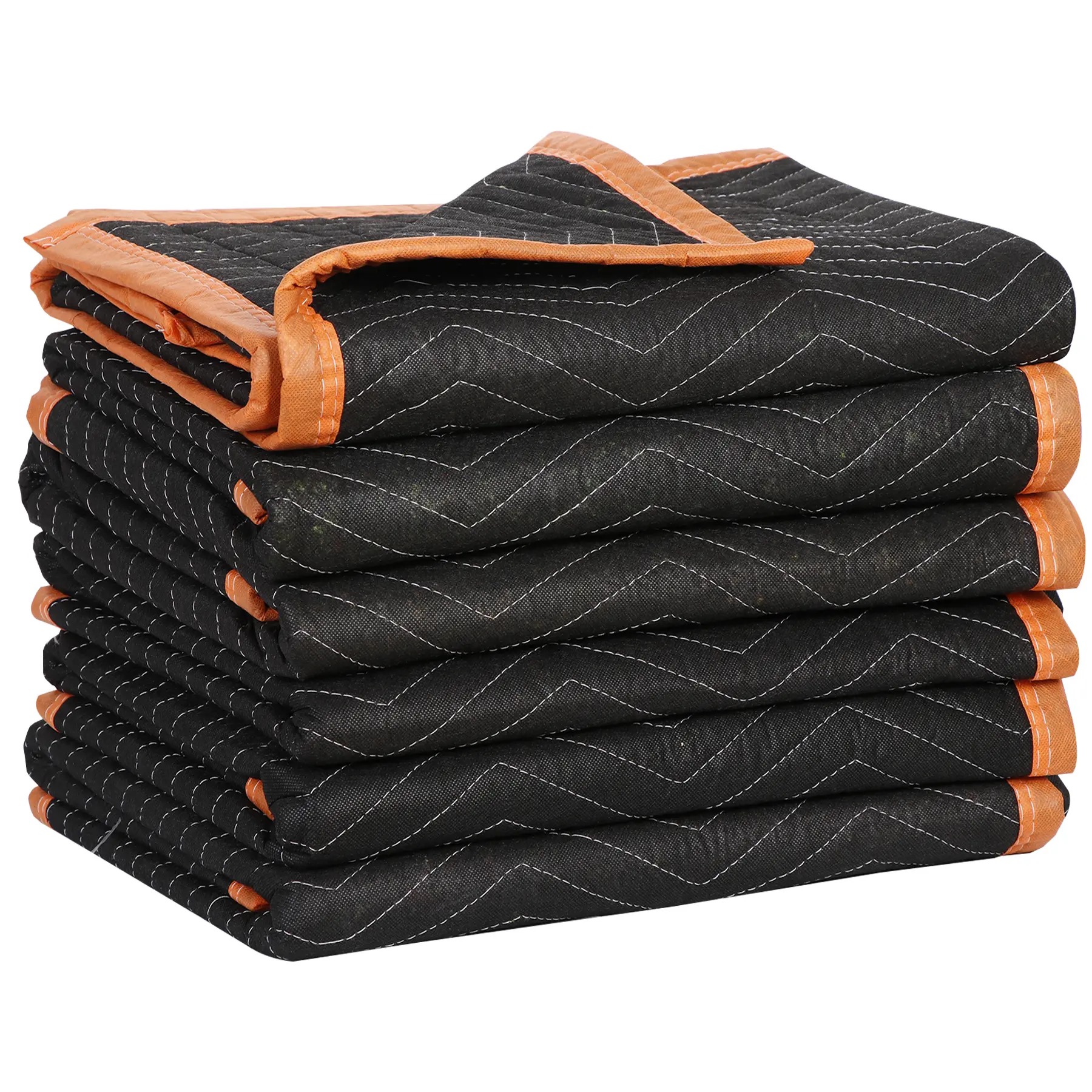 Segawe 6-Pack Thick Heavy-Duty Padded Moving Packing Blankets (72x40in, 13.5lb/dz) - Dual-Sided Stitched Quilted Furniture Wrap, Waterproof Professional Shipping Pads, Travel & Throw Blankets, Travel Blanket