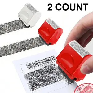 4Pcs Identity Theft Protection Roller Stamp, Confidential Secret Message Roller Stamp, Custom Anti-Theft Privacy & Security Seal, Multi-Functional Information Blocker Roll Sealer for ID Account Data Address Security