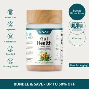 Snap Supplements - Gut Health - 30 Servings - Natural Supplement Capsules Edible Dietary