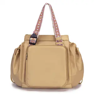 Kabaqoo Foldable Tote Diaper Bag 1s Open Flat Waterproof 4-in-1 as Diaper Bag, Travel Tote & Makeup Bag Portable Baby Essentials for Mom Travel