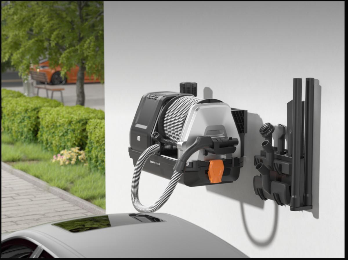 Giraffe Tools Grandstorm Vacuum Cleaner 30ft Retractable 20KPA Suction 6 Nozzles 4.5 Gallon Dustbin Wall Mounted Wet Dry Home Cleaning Solution