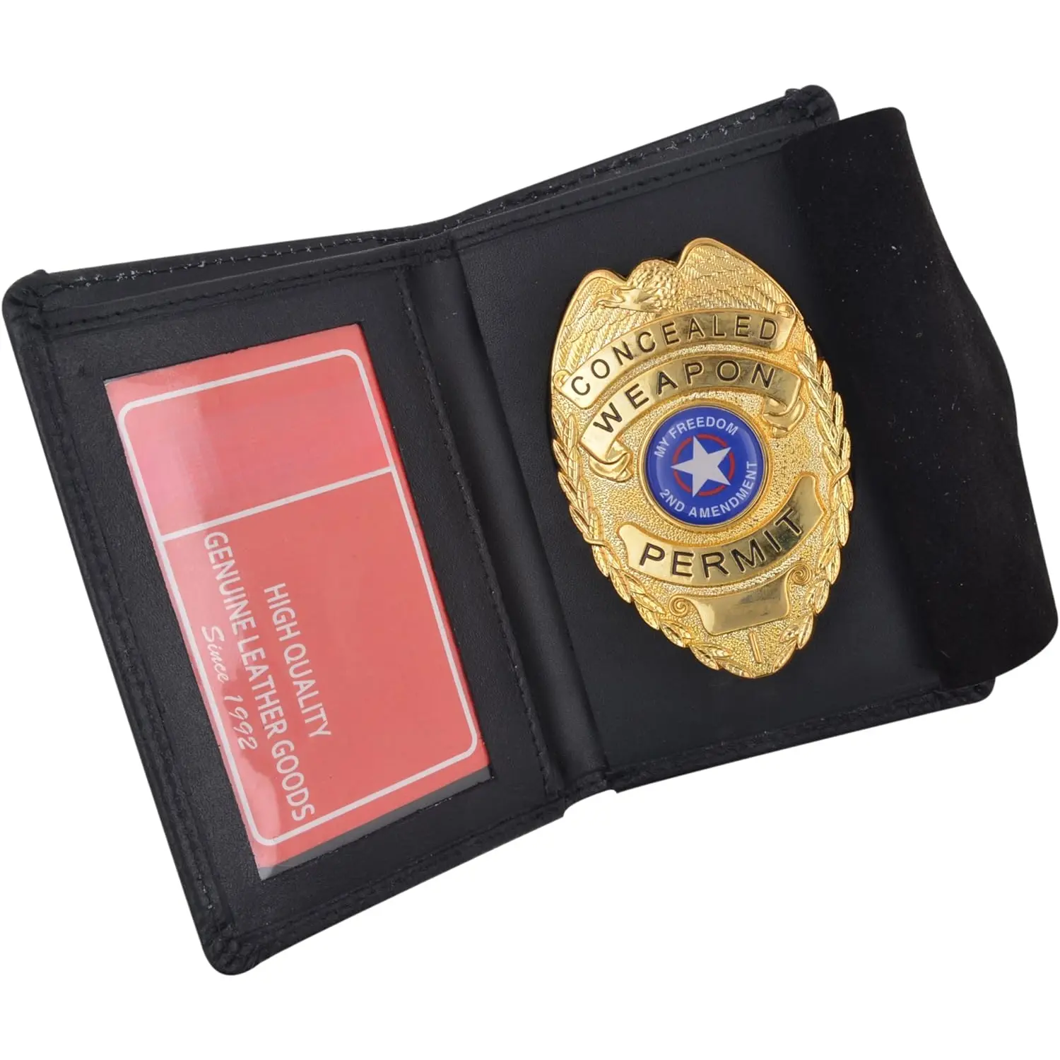 RFID Slim Thin Bifold ID  Wallet Oval Shape Badge Holder