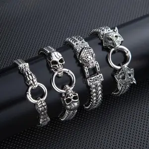 2026 Viral Men’s Retro Punk Stainless Steel Bracelet | Snake/Beast/Skull | V-Day Gift for Him