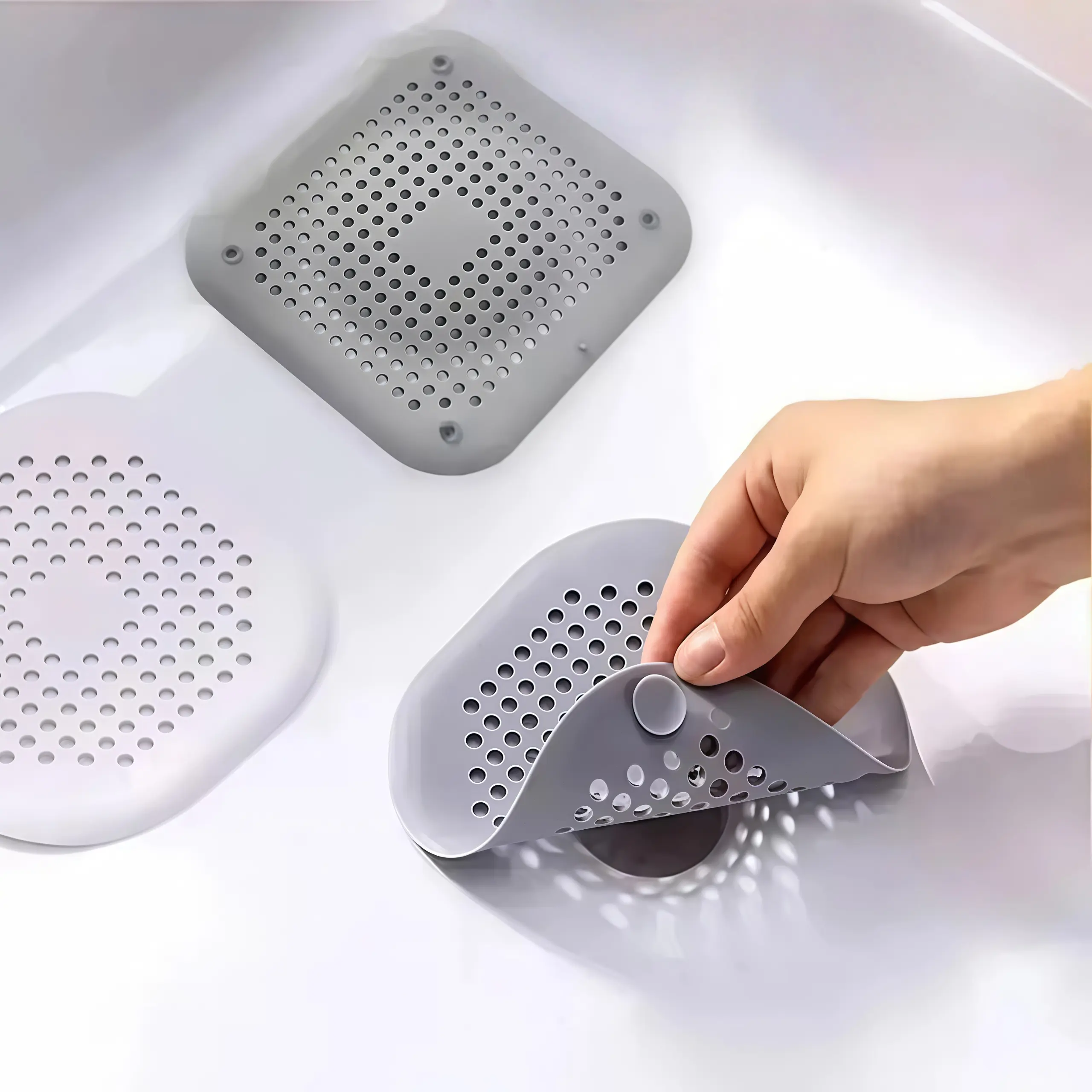 Suction cup floor drain cover, hair collector, bathroom accessories, kitchen sink filter, household items, used for bathrooms, reusable drainage filters, bathroom floor drain hair collector, bathroom anti clogging hair filter screen