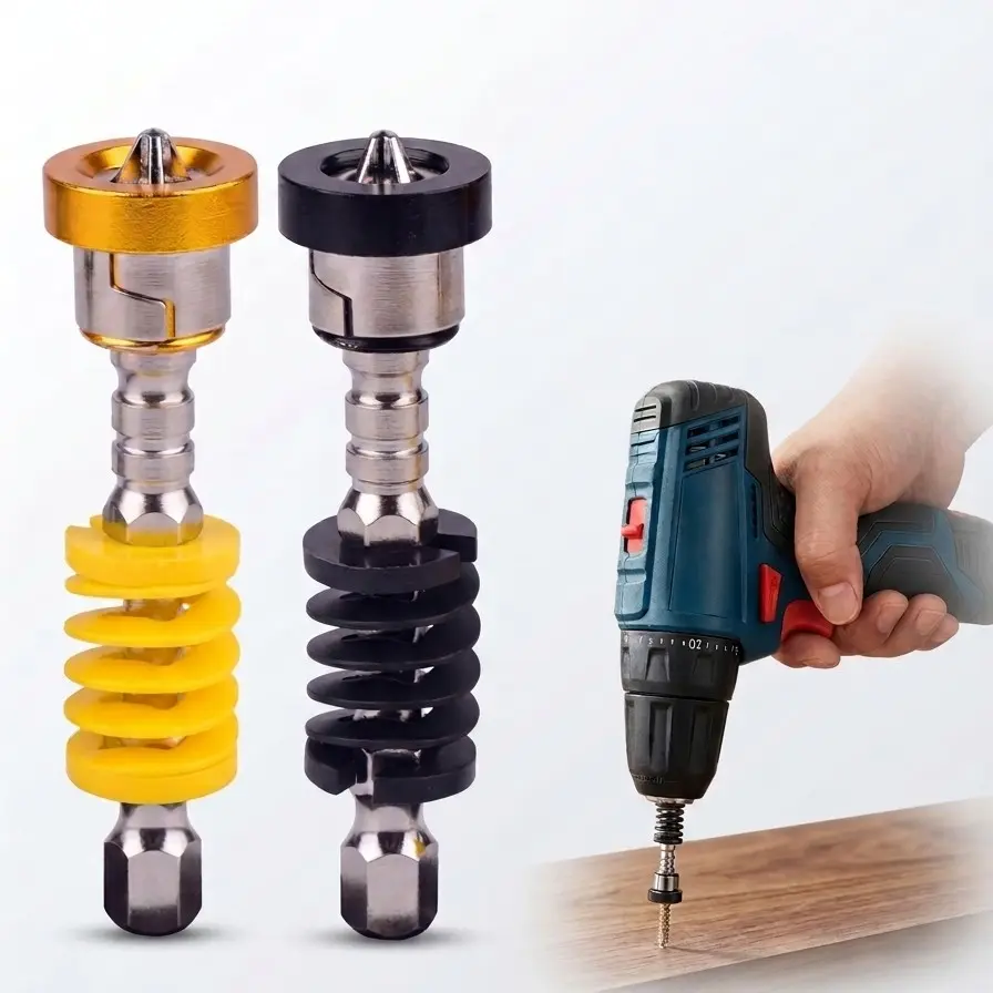 Pack Of 2 Magnetic Spring Loaded Screwdriver Bit Quickly Release Spring Mechanism For Electric Drills Power Tool fathersday gift,woodworking tool