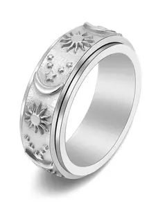 Rotating Relief Ring, Spinner Rings, Fidget Ring, Unisex Punk Style Stainless Steel Ring, Fashion Jewelry Accessories for Men & Women, Anxiety Fidget Ring, Anti Anxiety Jewelry