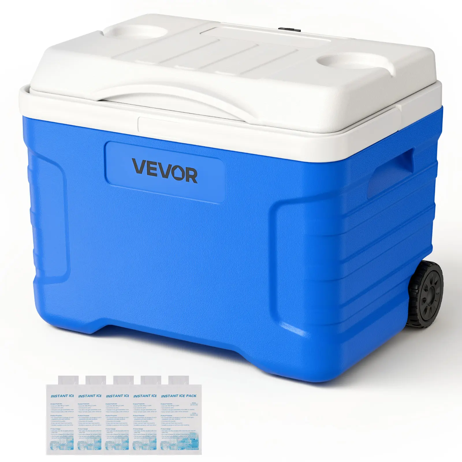 【SummerFinds】VEVOR 21 QT Rolling Hard Cooler, Insulated Ice Box with 3-Layer Insulation, Leak-Resistant Functional Storage for Camping Supplies & Outdoor Camping Equipment, Road Trips, Wheeled, Hiking, 21Qt Capacity, Large, Spacious, Campfire / Bbq Party,