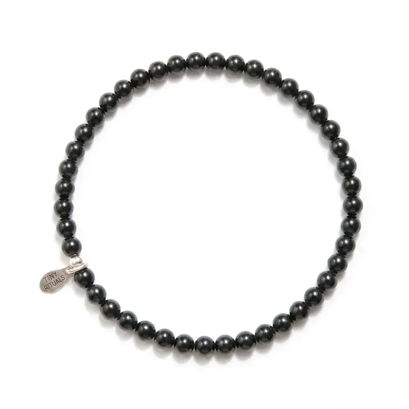 Tiny Rituals Unisex Natural Black Tourmaline Gemstone Bracelet - Multi-Size Semiprecious Stone Jewelry Accessory for Adults, Neutralize Energy, Daily Wear with Protective Feature, Includes Card