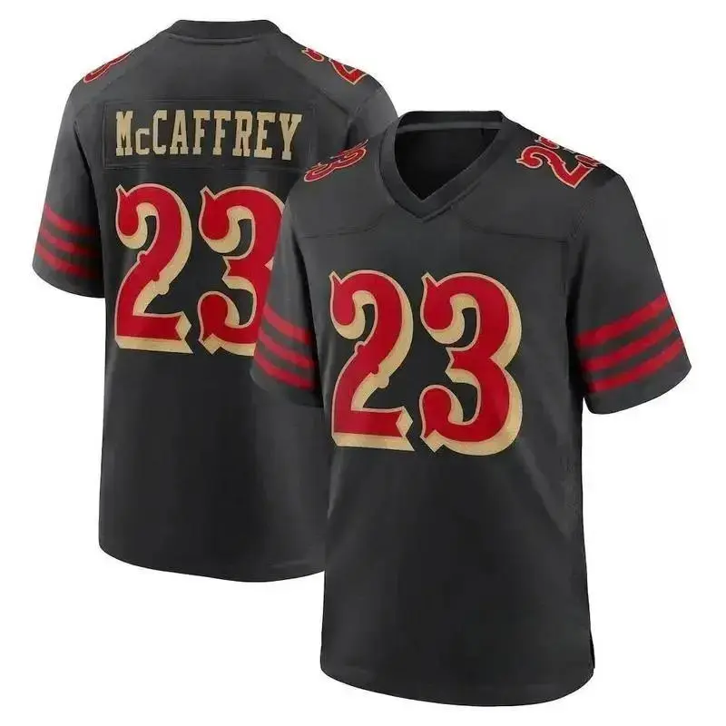 Unisex Football inspired by McCaffrey 23 San Francisco 2025 Rivalries Collection Game Jersey - Black