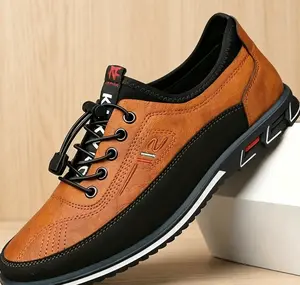 New men's casual leather shoes for autumn!Korean version of trendy lace-up + breathablelow-top, brown and black versatile soft-soledshoes show super texture, 20-60 years old aresuitable for any occasion and can be easilycontrolled!
