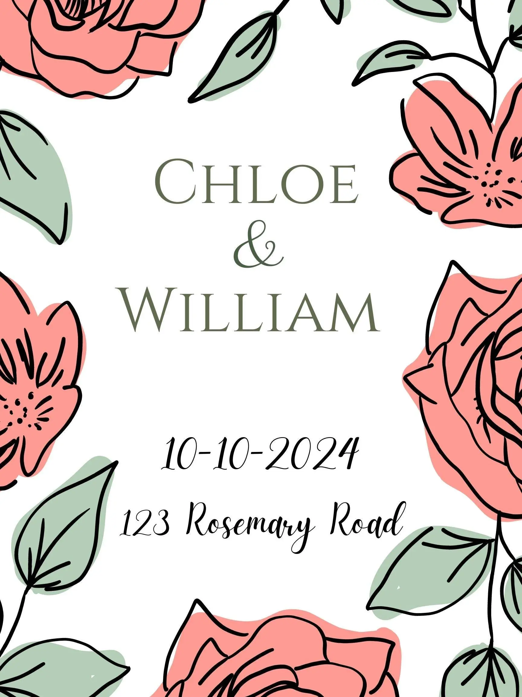 Rose Theme Acrylic Wedding Invitation