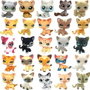 Rare pet toy Mini Stands Short Hair Kitten Old Figures Collection Original Bobble head toy lps Doll Hand Joints