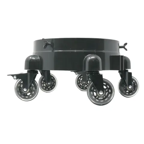 RIPCLEAN Ultra Glide Bucket Dolly - Car Wash Equipment with Functional Plastic Body, Acid/Alkali Resistant, Shock-damp Wheels, 360-degree Swivel Casters, Supports 300lbs, Fits 3 to 7.5 Gal Buckets for Automotive Maintenance