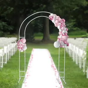 CNCEST 7.2ft Metal Wedding Arch, Balloon Arch Backdrop Arch Stand for Wedding, Bridal, Garden, Yard, Indoor Outdoor Party Decoration White