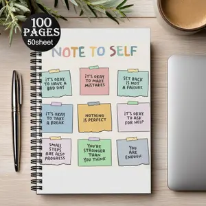 1 A5 Mental Health Journal - Daily Mood Tracking Journal, featuring inspirational quotes, mindfulness, and self-care tips, soft pastel cover, 8.27x5.71 inches spiral-bound notebook, suitable for ADHD, depression, and anxiety, durable spiral notebook, idea