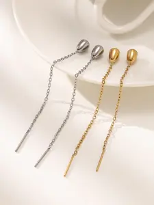 Elegant Water Drop Earrings, Long Tassel Ear Cuffs, Versatile Fashion Accessory, Perfect Gift for Women & Girls, Stylish Lockbone Jewelry