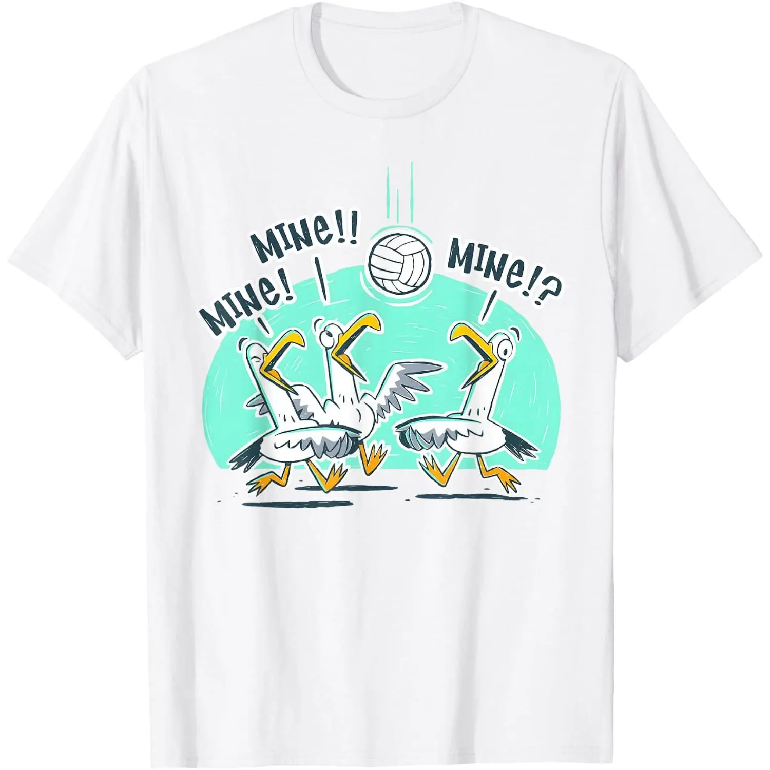 Funny Volleyball T Shirts for Men and Women Mine Bird Player Tees Game Day Sports Shirt