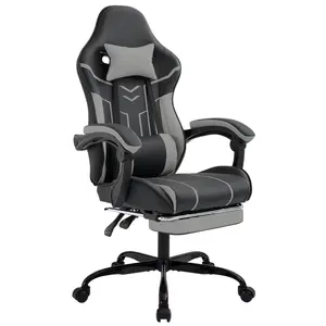 Ergonomic Gaming Chair Reclining Computer Chair with Lumbar Support, Headrest Pillow, Adjustable Footrests | 360 Swivel with Heavy Duty Wheels | for Home & Office