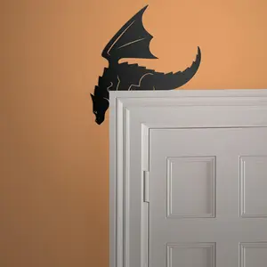 Metal Iron Art Corner Sign Decoration, Christmas Hanging Ornament, Holiday Decoration, Home Office Decor, Outdoor Wall Frame, Classic Design, Artistic Dragon Design, Easy Installation, Robust Material, Modern Elegant Decoration