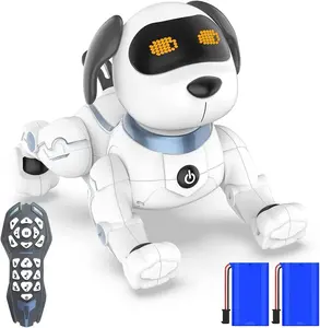 AUKFA Remote Control Robot Dog Toy for Kids, Programmable Smart RC Puppy, Interactive Voice & Dancing, Electronic Pets Gift