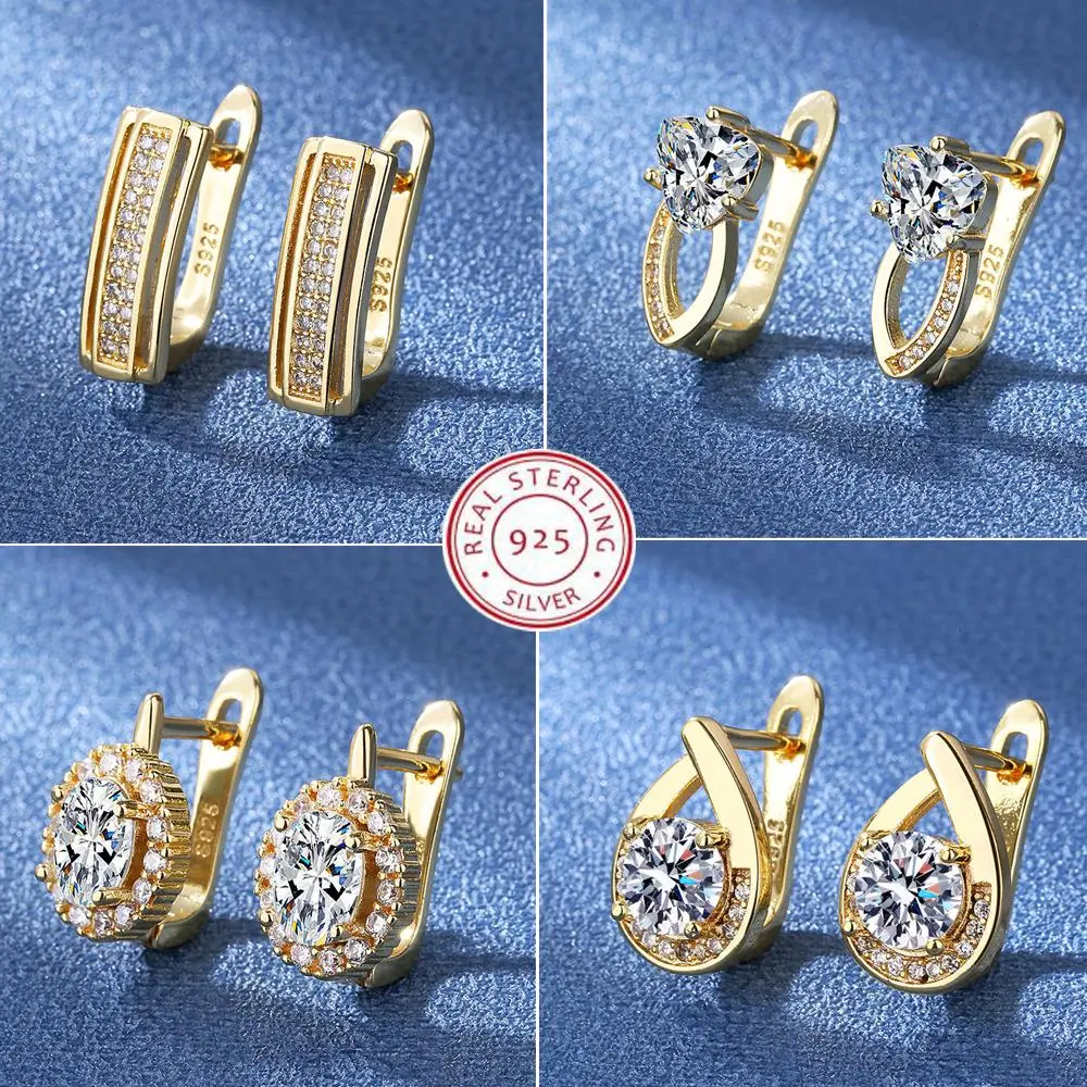 925 Silver Needle Princess Crystal Square Zircon Drop Earrings for Women Trendy Simplicity Jewelry Girl Sweet Gifts New