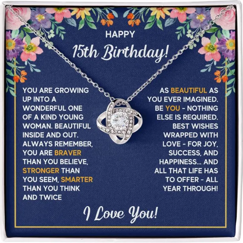 Quinceanera Gifts For A 15 Year Old Girl Gifts For 15th Birthday Gift Ideas For Teen Girls Necklace Jewelry with Message Card And Gift Box