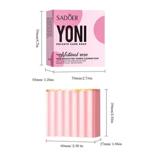 Natural Intimate Care Soap for pH Balance, Odor Control & Hydration, Organic Herbal Coconut, Olive & Tea Tree Ingredients, Gentle Sensitive Hydrating Handmade Vegan Rose Scent for Daily Feminine Hygiene