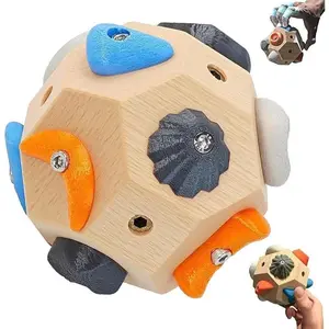 Portable Handcrafted Mini Boulder Wall Finger Trainer Climbing Cube - Detachable Holds for Custom Routes, Stress Relief Model Fidget Toy for Climbers & Office Use
