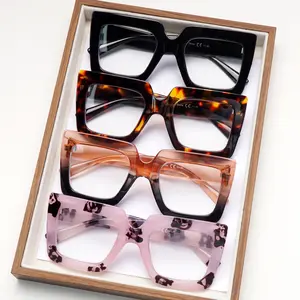 4 Pairs Of Oversized Blue Light Blocking Reading Glasses Retro Chic, Vintage Frames, Classic Design Comfortable Fit, Durable Frames Reading Lenses, Essential For Book Lovers Ideal Choice For Digital Users