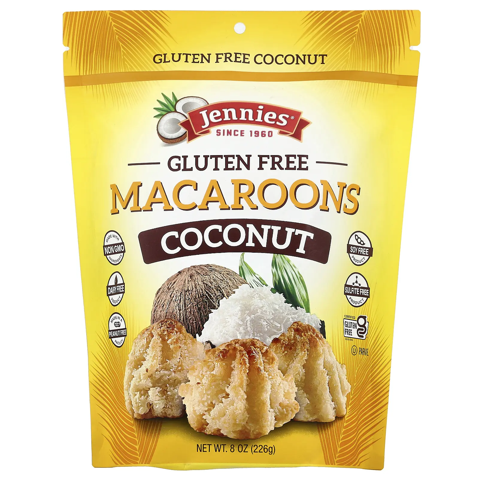 Jennies Macaroons Gluten Free Macaroons, Coconut, 8 oz (226 g)