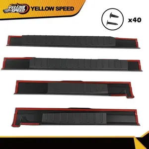 4Pcs Rocker Panel Protector Guard Covers Fit For 09-14 Ford F150 Crew Cab Pickup Car Vehicle