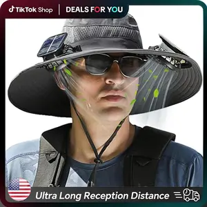 2025 New Solar Fan Outdoor Fishing Hat-Unisex Fishing Solar Fan Hat, Fisherman's Hat with Built-in Fan, Fisherman's Hat with Built-in Spray，Suitable for Fishing, Hiking, Camping, Fathers Day Gift