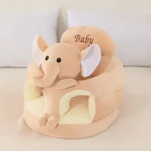 Baby Sitting Support Chair, Cartoon Plush PP Cotton Anti-Fall Posture Correction Training Mat, Soft Baby Learning-to-Sit Chair, Suitable for Living Room Playtime, Nursery, Tummy Time, Travel, and Floor Games, Portable Toddler Chair