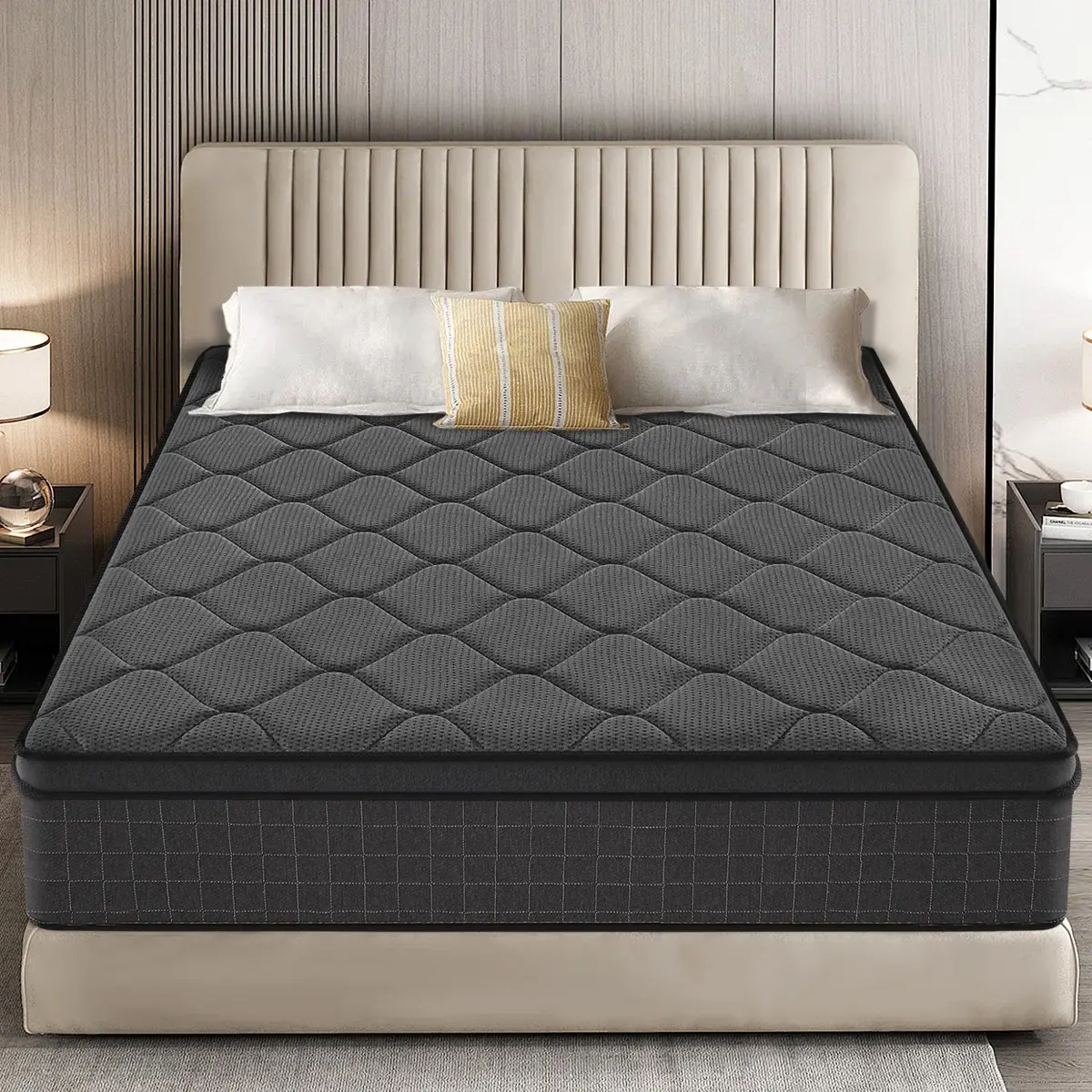 Queen Full Mattress, 10”12 Inch Hybrid Mattress in a Box with Gel Memory Foam, Pocket Innerspring, Pressure Relief, Motion Isolation, Non-Fiberglass - Mattress Full Size boxed halloween christmasgift furniture