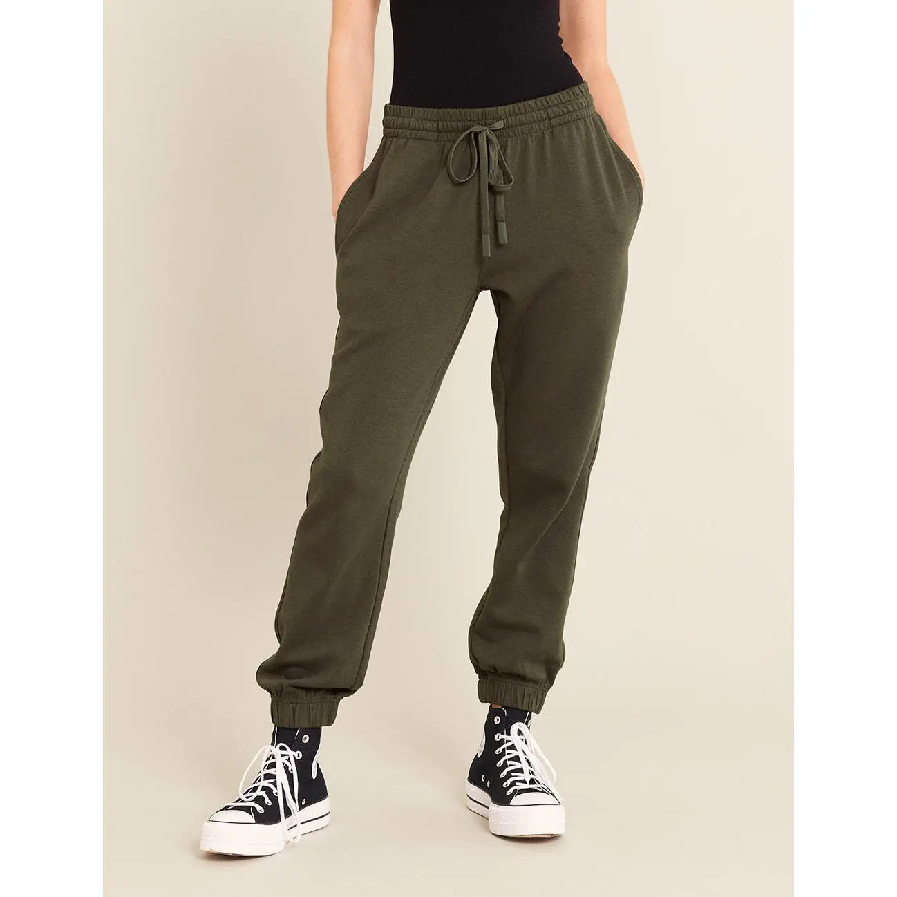 Unisex Cuffed Sweat Pants - Dark Olive