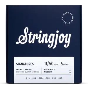 Stringjoy Balanced Medium Gauge (11-50) Nickel Wound Electric Guitar Strings