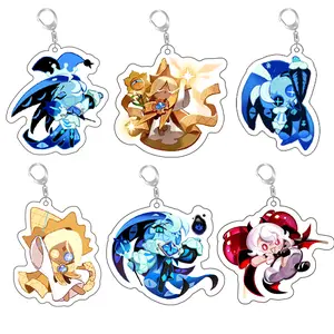 Game Cookie Chibis Keychain Shadow Milk Pure Vanilla Key Chain Bag Keyrings Jewelry Gamer Fans Gifts Accessories