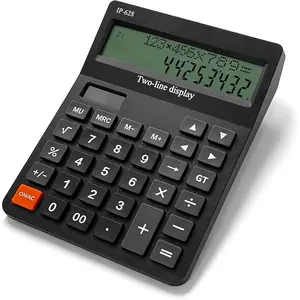 Calculators Desktop, Desk Calculator with Large 2 Line Display,  Calculator with Big Button, 4 Function Calculator for Business, Students, Office Supplies (Black)