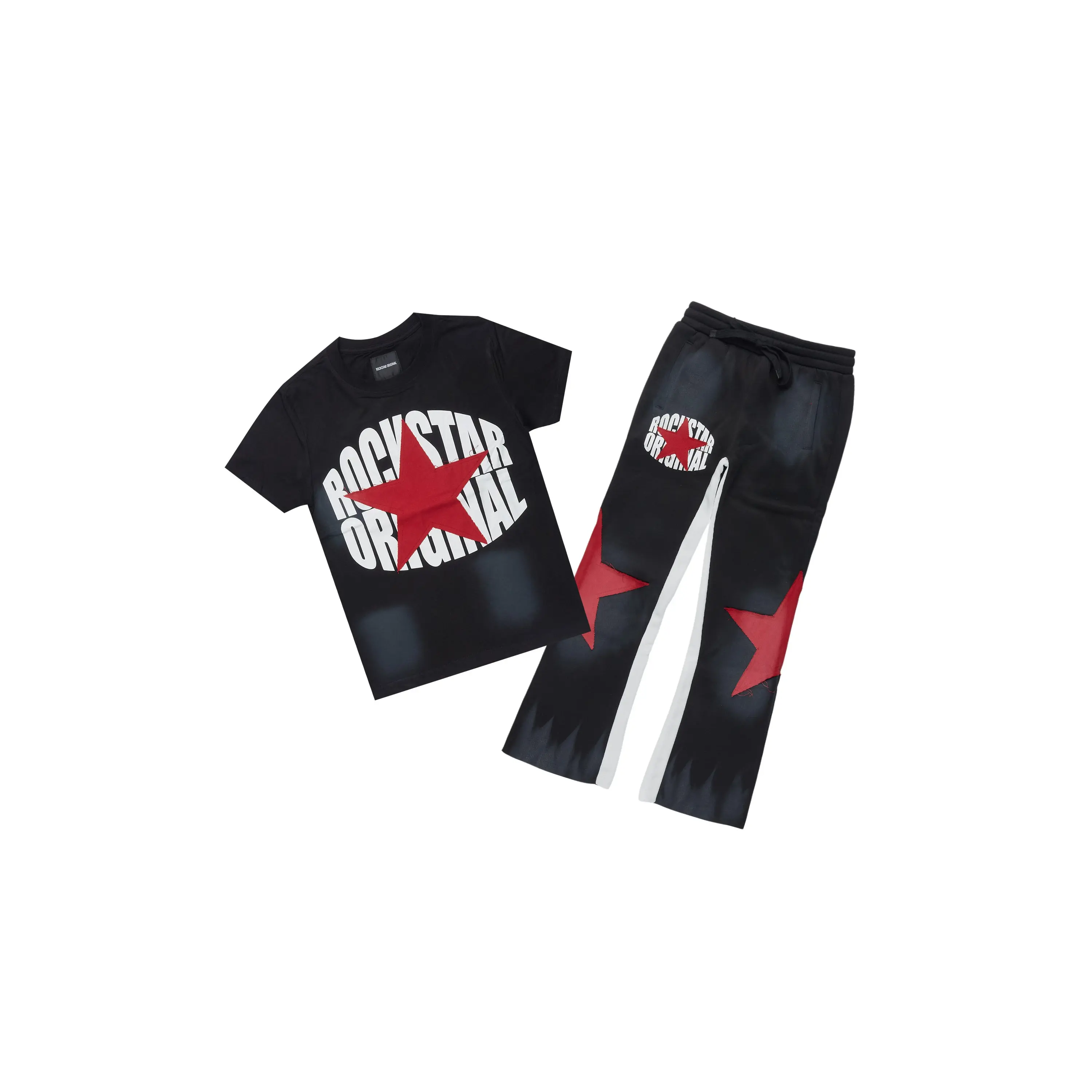 Girls Kallyah Black/ Red  T-Shirt Stacked Set