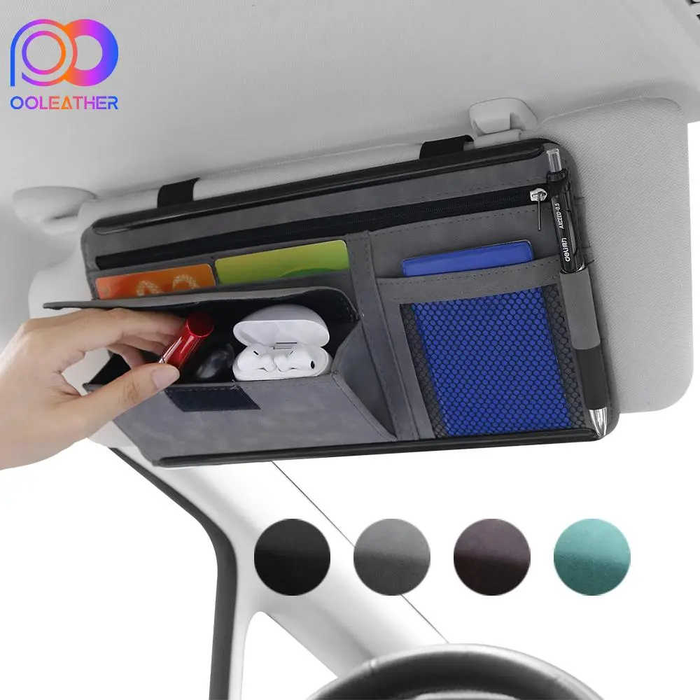 Car Sun Visor Organizer, Car Sun Visor Storage Bag, Car Storage Organizers, Car Suede Zipper Card Holder, Universal Car Interior Accessories, Car Organizers and Storage, Auto Interior Organizers, Car Organization Accessories