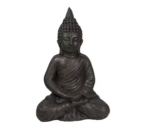 Northlight 17.5" Dark Brown Meditating Buddha Garden Statue