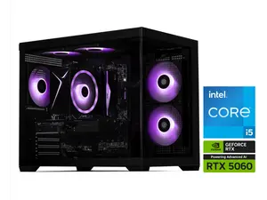 STORMCRAFT Gaming PC SIRIUS Intel Core i5-14400F NVIDIA GeForce RTX 5060 – AI Powered 16GB 3200MHz RGB 1TB NVMe SSD 650W PSU Windows 11 Home - SI1440FBB-560N2