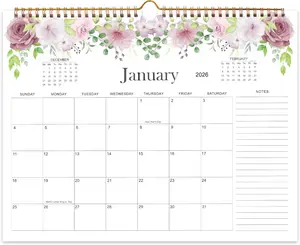 2026 Wall Calendar, Tempomind Calendar 2026, 18 Month Wall Calendar January 2026 to June 2027, 14" x 10.5" Aesthetic Hanging Calendar for Home Office School, Floral