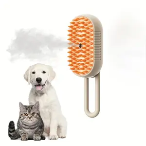 3-In-1 Rechargeable Steam Pet Brush for Cats & Dogs - Self-Cleaning, Massaging Grooming Tool, Eliminates Loose Fur, Battery-Powered/Usb, Ideal for Shedding Relief, Pet Grooming Tool|Steam Brush|Selfcleaning Feature, Dog Grooming Brush