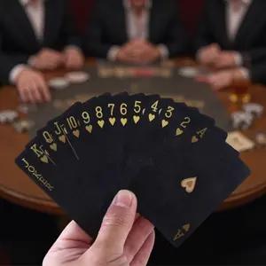Waterproof Playing Cards Set, Elegant Gold Foil Design for Adult Parties, Durable Plastic Cards with Spade and Heart Patterns, Party Card Game, Card Deck, Card Game Sets, Cards Games Deck