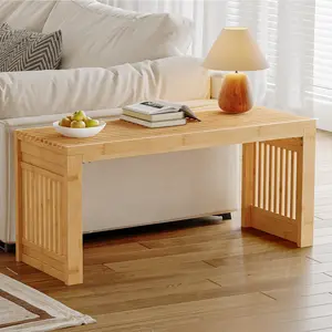 HOOBRO Dining Bench, 35 inch Bamboo Entryway Bench, Farmhouse Kitchen Table Bench, Outdoor Bench, Solid Bamboo Dining Room Benches for Kitchen, Living Room, Hallway, Bedroom, Natural#springtok#SpringSale #BigSpringSale