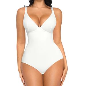 FeelinGirl Shapewear Bodysuits for Women Tummy Control Body Suits Deep V Neck Corset Tops Panty  Womenswear Nylon Soft Fashion Comfortable Deals For You Days #Summervibes